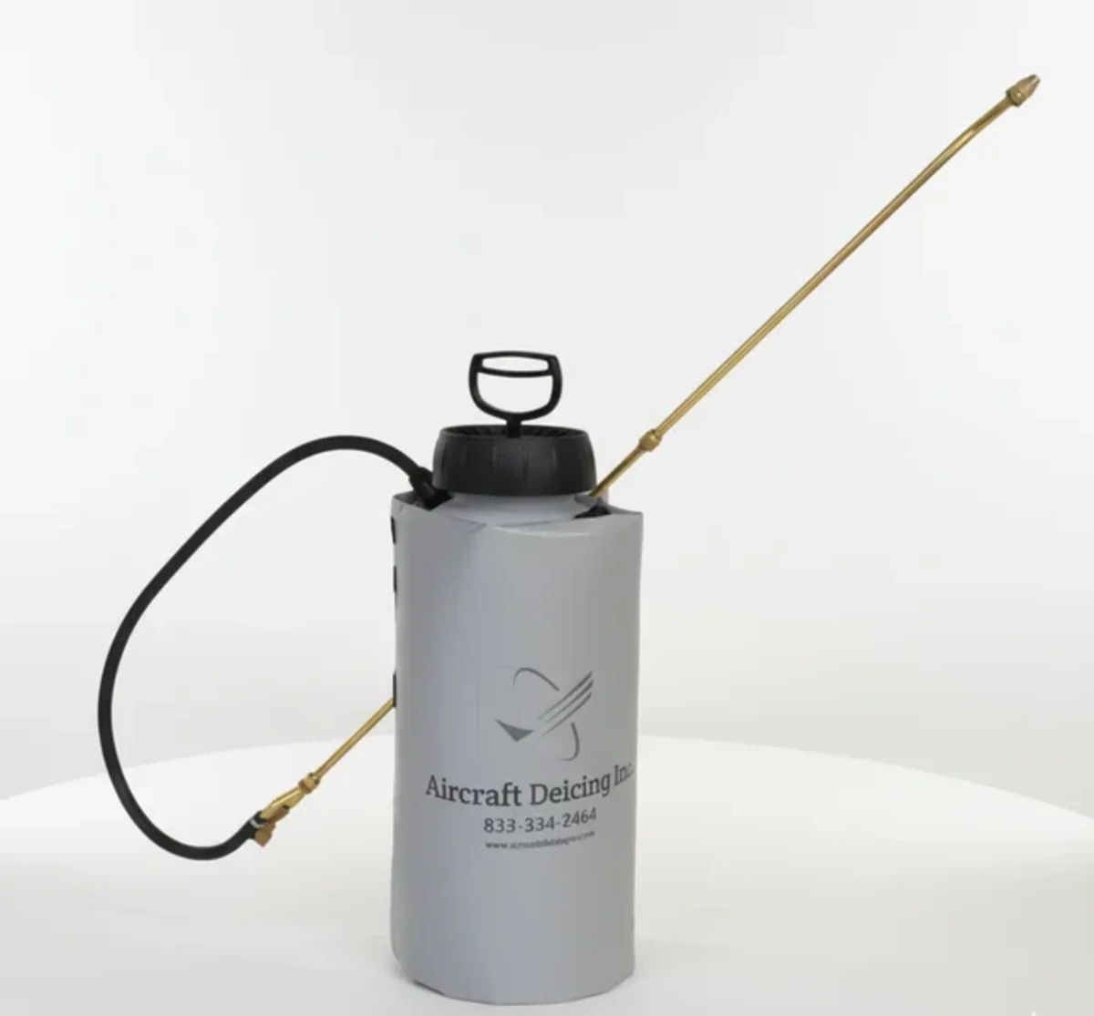 Compact ADI handheld aircraft deicing sprayer.